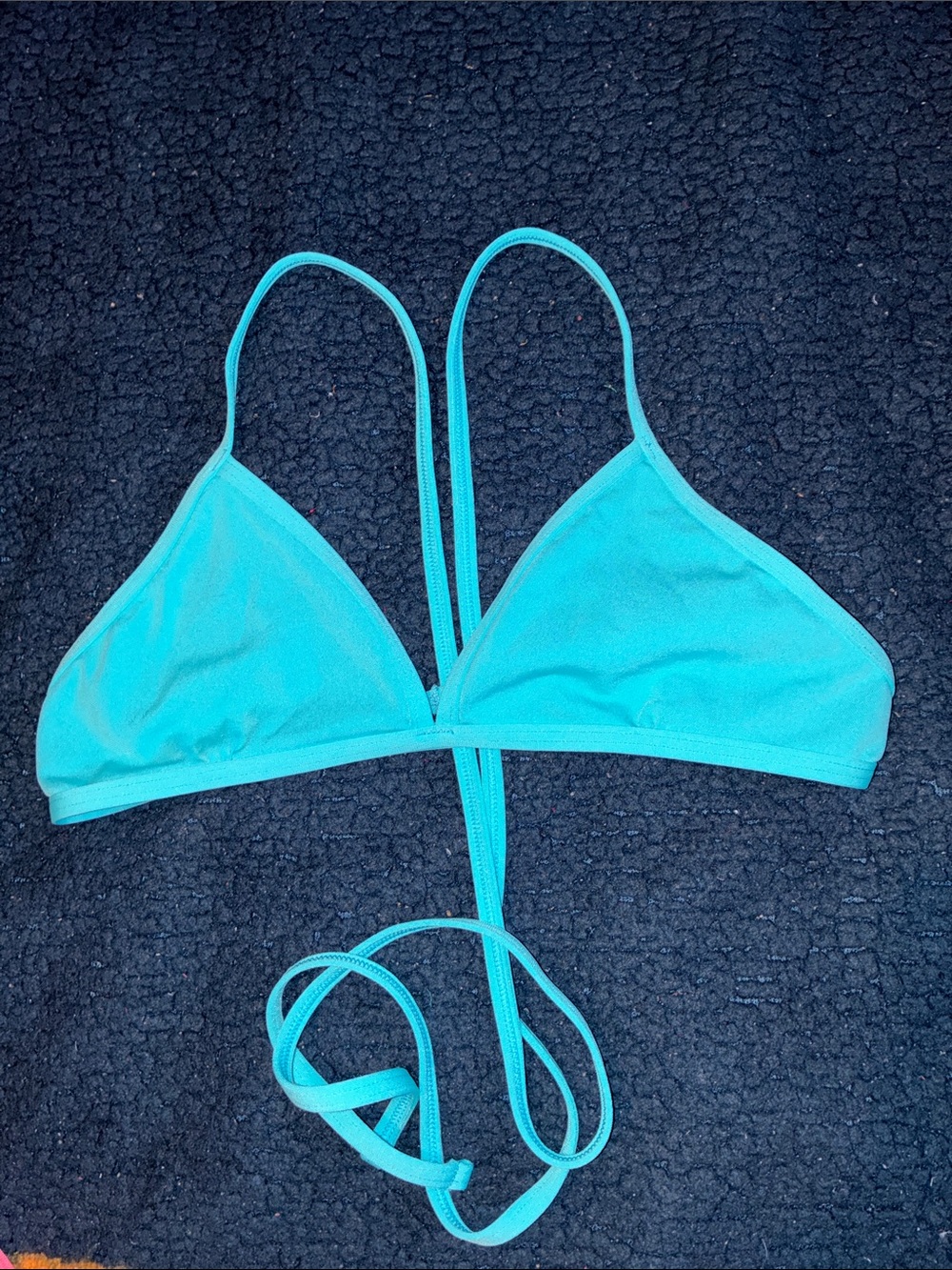 Jolyn Clothing Aqua Triangle Tie Bikini Top